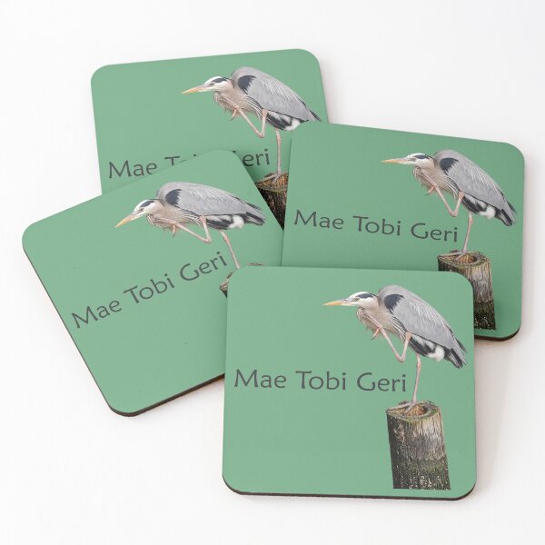 Item preview, Mae Tobi Geri Blue Heron Performing the Crane Green 67a37a designed and sold by Art in My Loft.