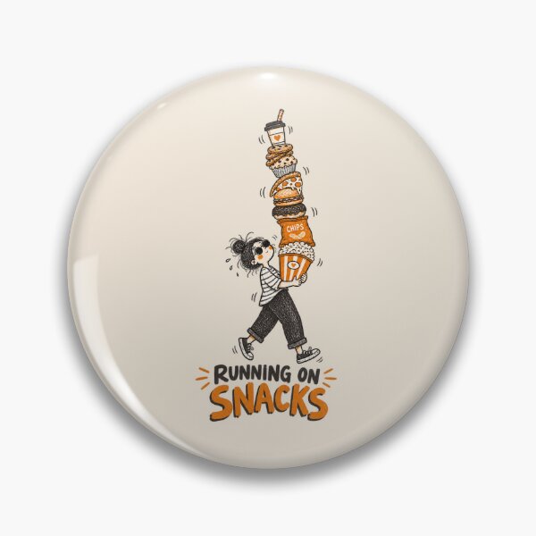 Item preview, Running on Snacks | Funny Food Lover Doodle designed and sold by Moons Studio.