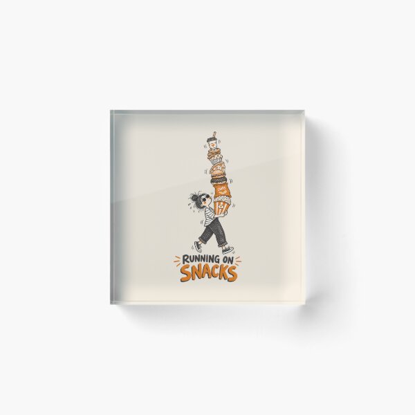 Item preview, Running on Snacks | Funny Food Lover Doodle designed and sold by Moons Studio.