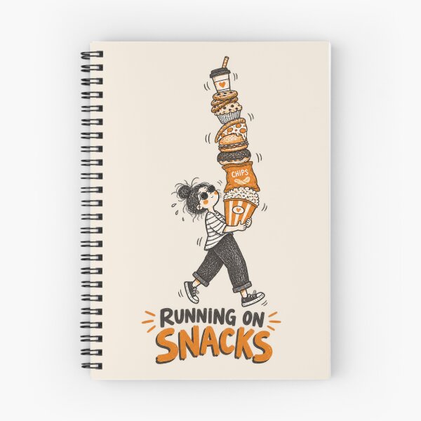 Item preview, Running on Snacks | Funny Food Lover Doodle designed and sold by Moons Studio.