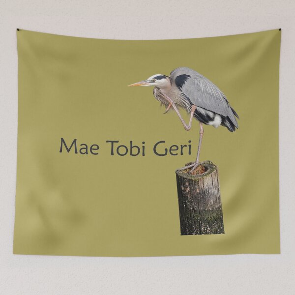 Item preview, Mae Tobi Geri Blue Heron Performing the Crane Gold b1a559 designed and sold by Art in My Loft.