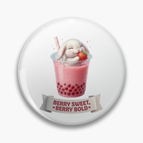 Item preview, Berry Sweet Berry Bold - Cute Bunny Strawberry Boba Tea | Kawaii Boba Bunny designed and sold by LaunchLabs26.
