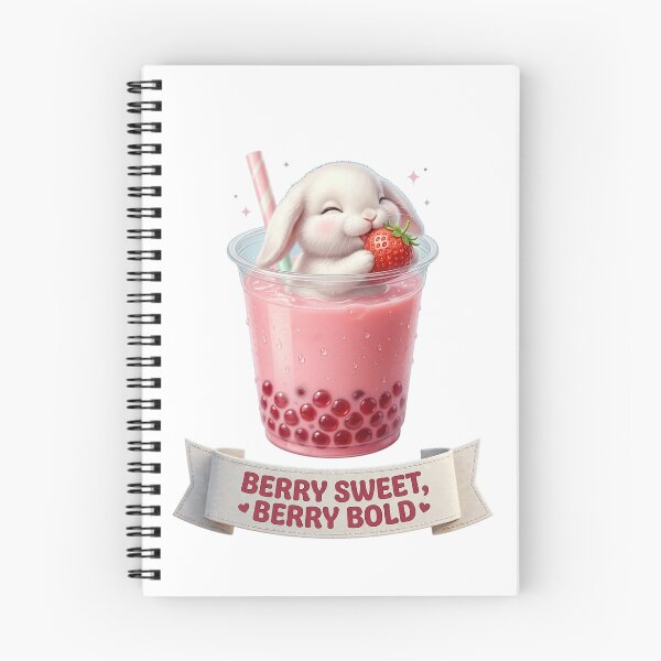 Item preview, Berry Sweet Berry Bold - Cute Bunny Strawberry Boba Tea | Kawaii Boba Bunny designed and sold by LaunchLabs26.