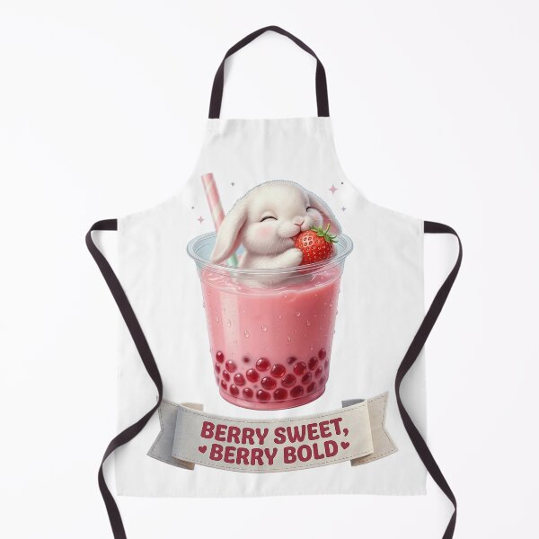 Item preview, Berry Sweet Berry Bold - Cute Bunny Strawberry Boba Tea | Kawaii Boba Bunny designed and sold by LaunchLabs26.