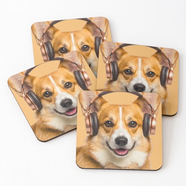 Item preview, Dapper Pembroke Welsh Corgi with Bronze Headphones designed and sold by Sulco Design.