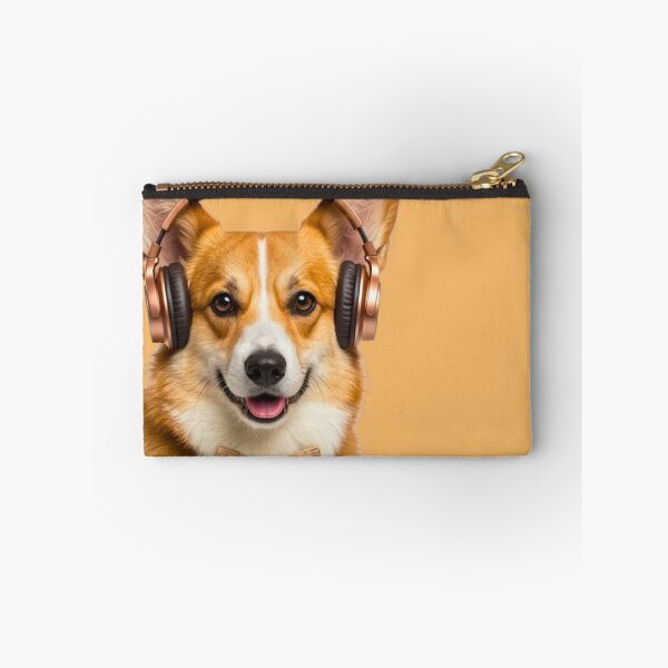 Item preview, Dapper Pembroke Welsh Corgi with Bronze Headphones designed and sold by Sulco Design.