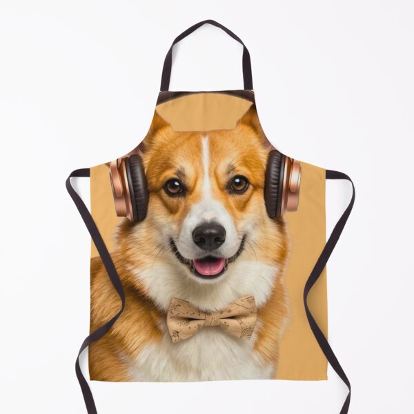 Item preview, Dapper Pembroke Welsh Corgi with Bronze Headphones designed and sold by Sulco Design.
