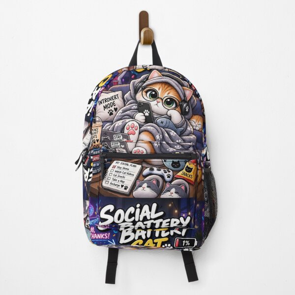 Item preview, Social Battery Cat  designed and sold by Meow Story .
