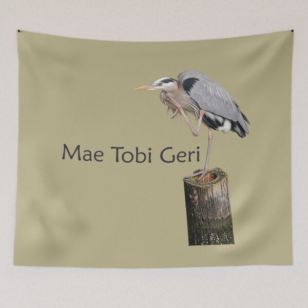 Item preview, Mae Tobi Geri Blue Heron Performing the Crane Taupe bcb38a designed and sold by Art in My Loft.