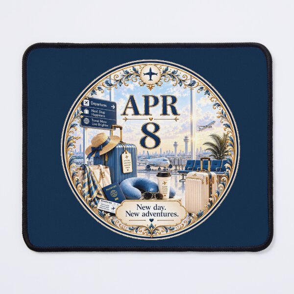 Item preview, April 8 Travel Birthday Airport Adventure Design designed and sold by LunaMoments.