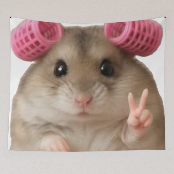 Item preview, Hamster with Curls and Peace - Beauty Routine Meme designed and sold by conamor-bymel.