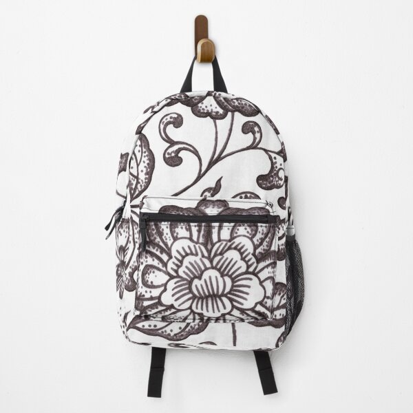 Item preview, Black and White Chinoiserie Peony Porcelain Pattern designed and sold by Fani*.