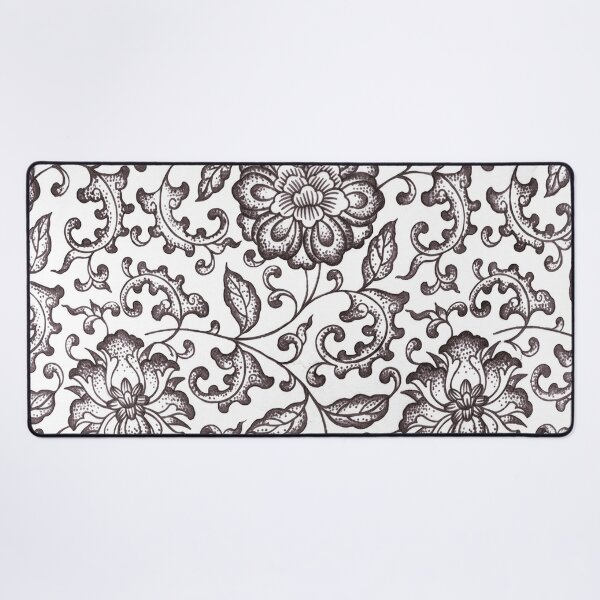 Item preview, Black and White Chinoiserie Peony Porcelain Pattern designed and sold by Fani*.