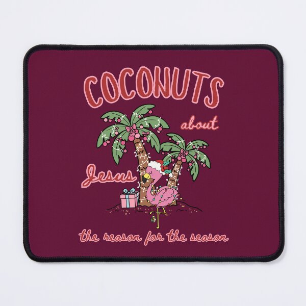 Item preview, Coconuts About Jesus the Reason for the Season Pink Flamingo Christmas Tropical Beach Holiday  designed and sold by Forevermore.