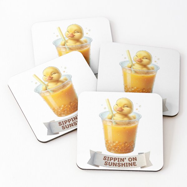 Item preview, Sippin' On Sunshine - Cute Duck Mango Boba Tea | Kawaii Summer Boba Duck designed and sold by LaunchLabs26.