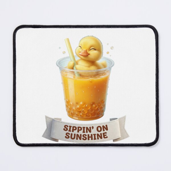 Item preview, Sippin' On Sunshine - Cute Duck Mango Boba Tea | Kawaii Summer Boba Duck designed and sold by LaunchLabs26.