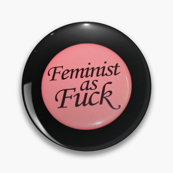 Item preview, Feminist Vintage 90s pink badge grunge pin button designed and sold by ellmoswrld.