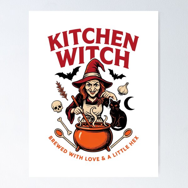 Item preview, Kitchen Witch Cook With Magic Halloween Design Graphic Tee v8 designed and sold by DarylWelsh2024.