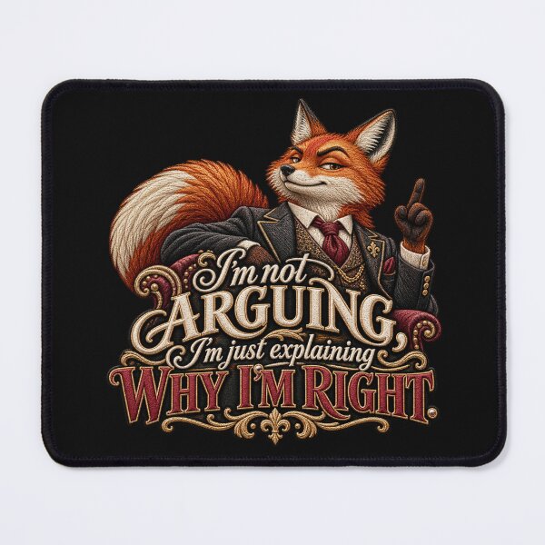Item preview, Funny Fox Quote Embroidery – I’m Not Arguing, I’m Just Explaining Why I’m Right designed and sold by Emoji Emblems.