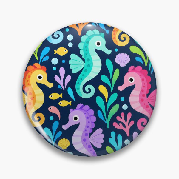 Item preview, Colorful Seahorse Ocean Pattern – Cute Tropical Marine Life designed and sold by Timegraf.