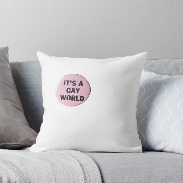 Item preview, Pink gay world lgbtq 90s badge grunge pin button designed and sold by ellmoswrld.