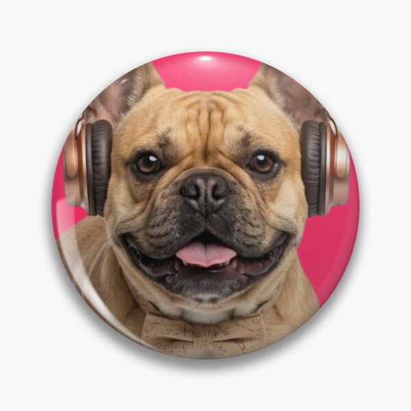 Item preview, Dapper French Bulldog Dog with Bronze Headphones designed and sold by Sulco Design.