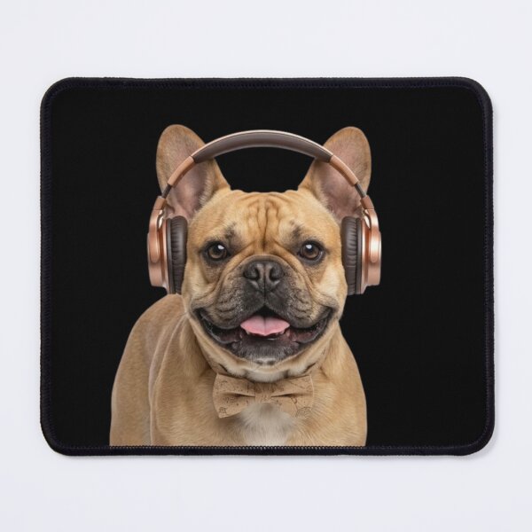 Item preview, Dapper French Bulldog Dog with Bronze Headphones designed and sold by Sulco Design.