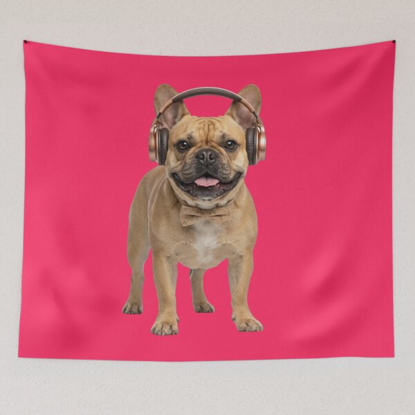 Item preview, Dapper French Bulldog Dog with Bronze Headphones designed and sold by Sulco Design.