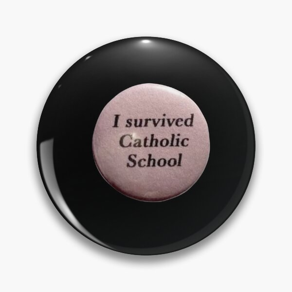 Item preview, Vintage pink I survived catholic school pin designed and sold by ellmoswrld.