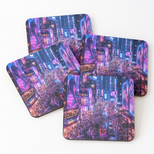 Item preview, Shinjuku Neon Rain – Tokyo Anime Cityscape designed and sold by vekotpu.