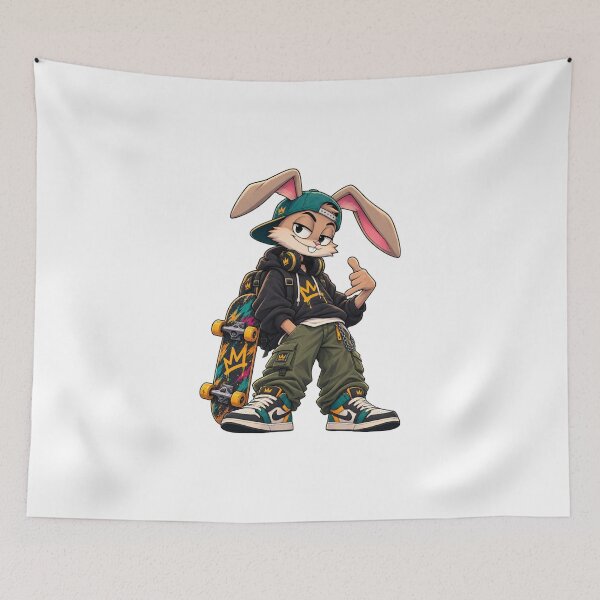 Item preview, Cool Streetwear Bunny Skater Cartoon designed and sold by jankizkhan.
