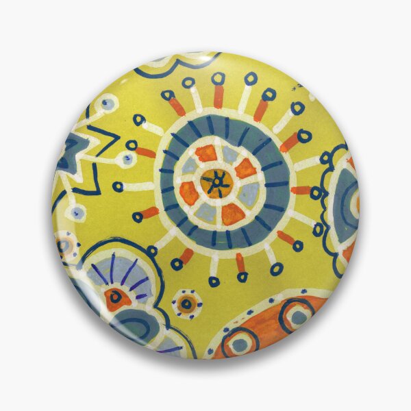 Item preview, Mustard Yellow Boho Folk Art Flowers and Mandalas designed and sold by Fani*.