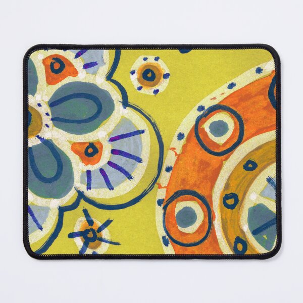 Item preview, Mustard Yellow Boho Folk Art Flowers and Mandalas designed and sold by Fani*.