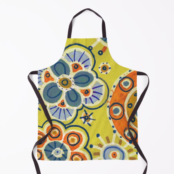 Item preview, Mustard Yellow Boho Folk Art Flowers and Mandalas designed and sold by Fani*.