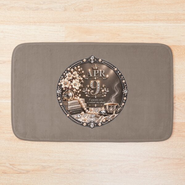 Item preview, April 9 Birthday Design – Elegant Pearl Coffee Circle Art designed and sold by LunaMoments.