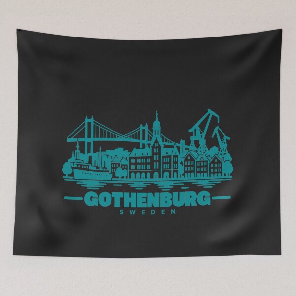 Item preview, Gothenburg Sweden Line Art Skyline Poster designed and sold by CMYKStudio.