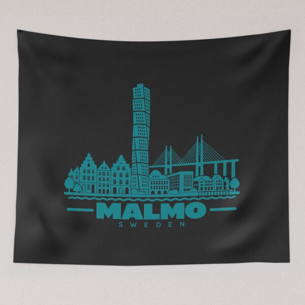 Item preview, Malmo Sweden Line Art Skyline Poster designed and sold by CMYKStudio.
