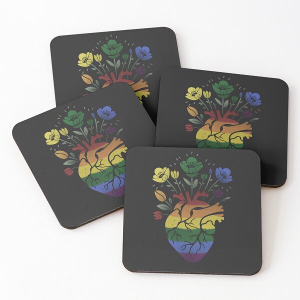 Item preview, Rainbow Floral Heart LGBT Gay Pride Flag designed and sold by Clara Hollins.
