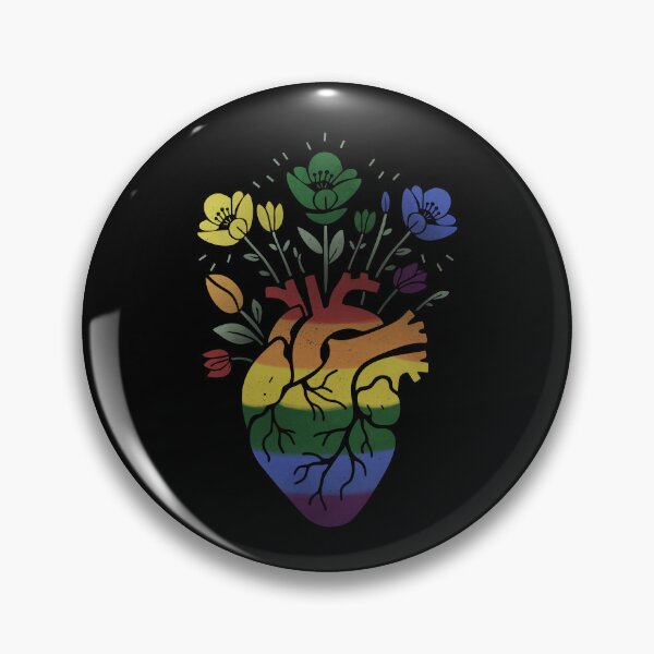 Item preview, Rainbow Floral Heart LGBT Gay Pride Flag designed and sold by Clara Hollins.