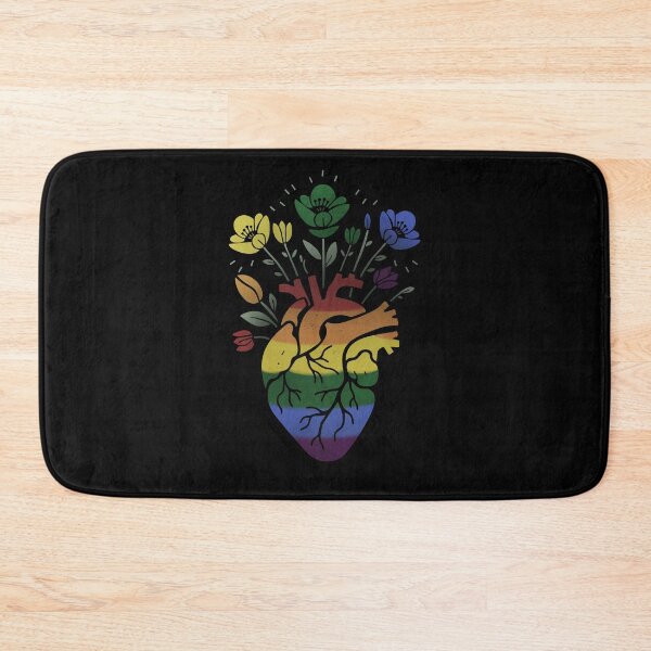Item preview, Rainbow Floral Heart LGBT Gay Pride Flag designed and sold by Clara Hollins.