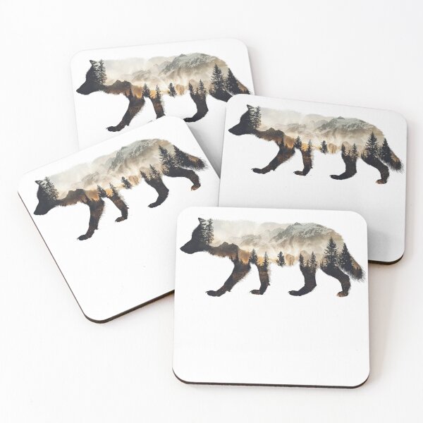 Item preview, Alaska Wolf Landscape Double. Exposure Nature Graphic designed and sold by VISIONSTURME.