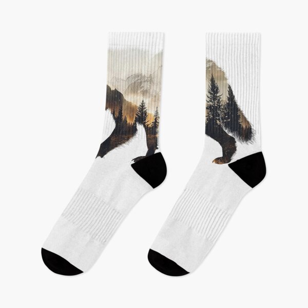 Item preview, Alaska Wolf Landscape Double. Exposure Nature Graphic designed and sold by VISIONSTURME.