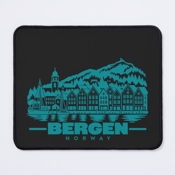 Item preview, Bergen Norway Line Art Coastline Poster designed and sold by CMYKStudio.