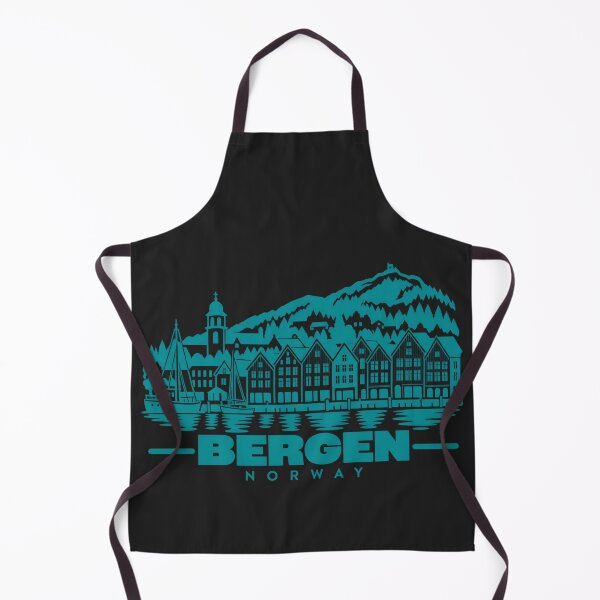 Item preview, Bergen Norway Line Art Coastline Poster designed and sold by CMYKStudio.