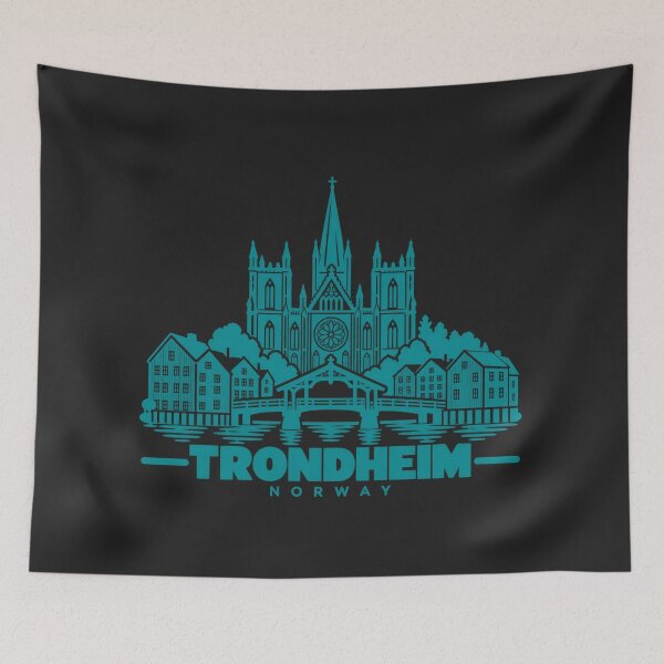 Item preview, Trondheim Norway Line Art Landmark Poster designed and sold by CMYKStudio.