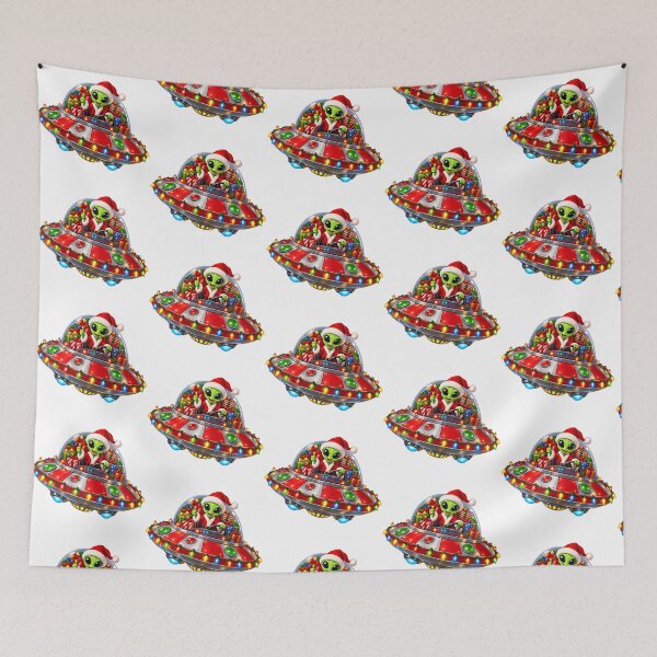 Item preview, Christmas Cute Alien in UFO designed and sold by Moviebuff91.
