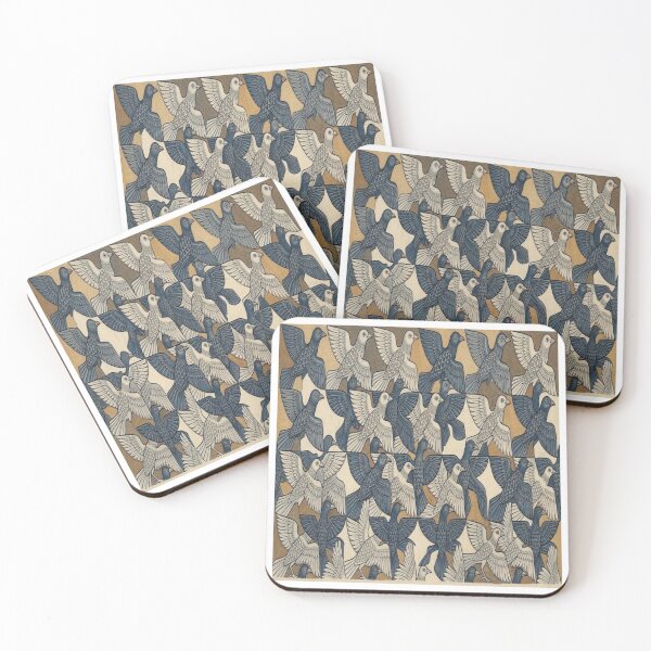Item preview, Black and White Doves Tessellation designed and sold by Melanie's Midnight Marvels.