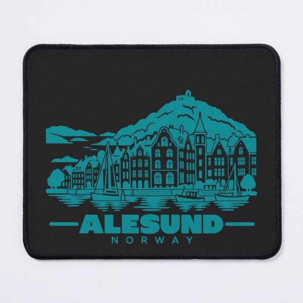 Item preview, Alesund Norway Line Art Coastline Poster designed and sold by CMYKStudio.