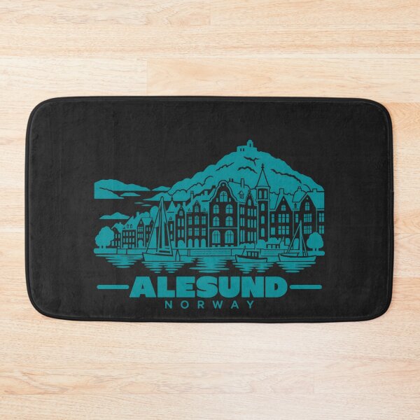 Item preview, Alesund Norway Line Art Coastline Poster designed and sold by CMYKStudio.