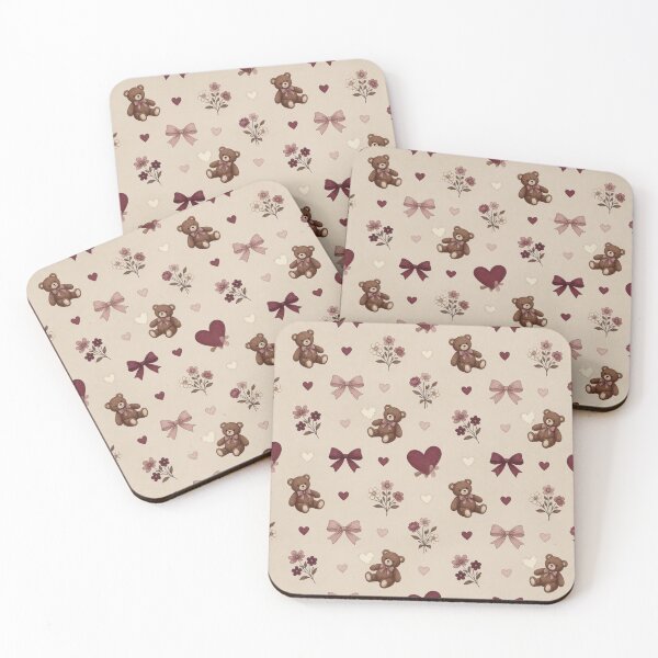 Item preview, Cute Teddy Bear Coquette Bow Floral Pattern designed and sold by LenNo9881.